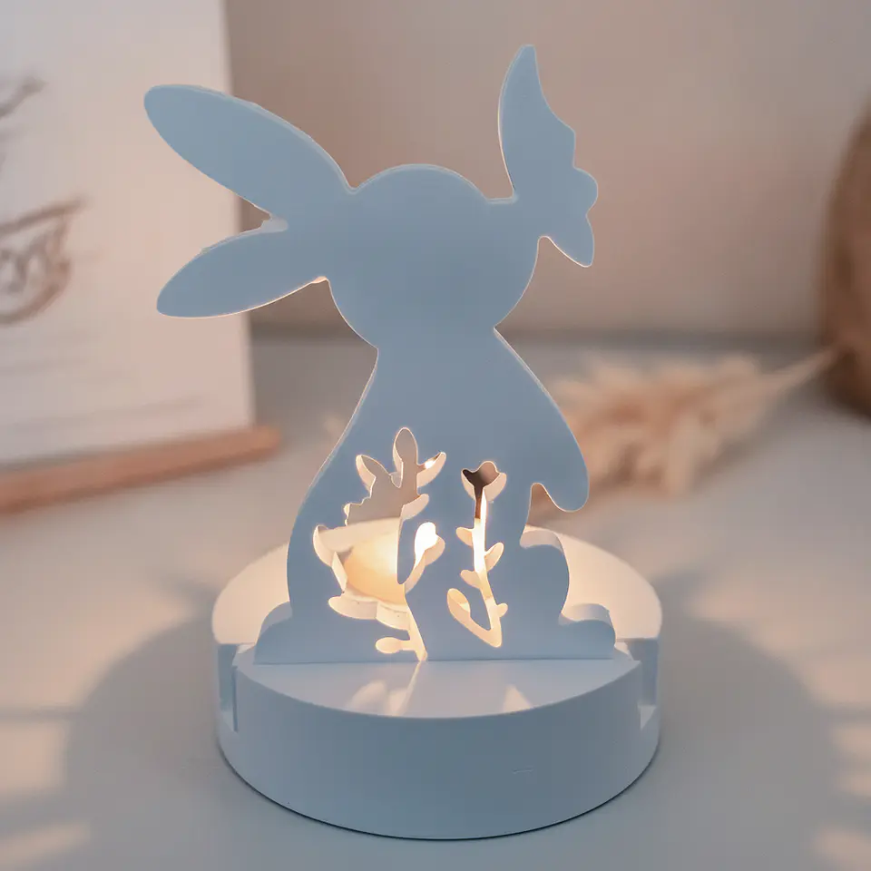 Coelhinho de Luz – Porta-Vela em Gesso Cerâmico 5