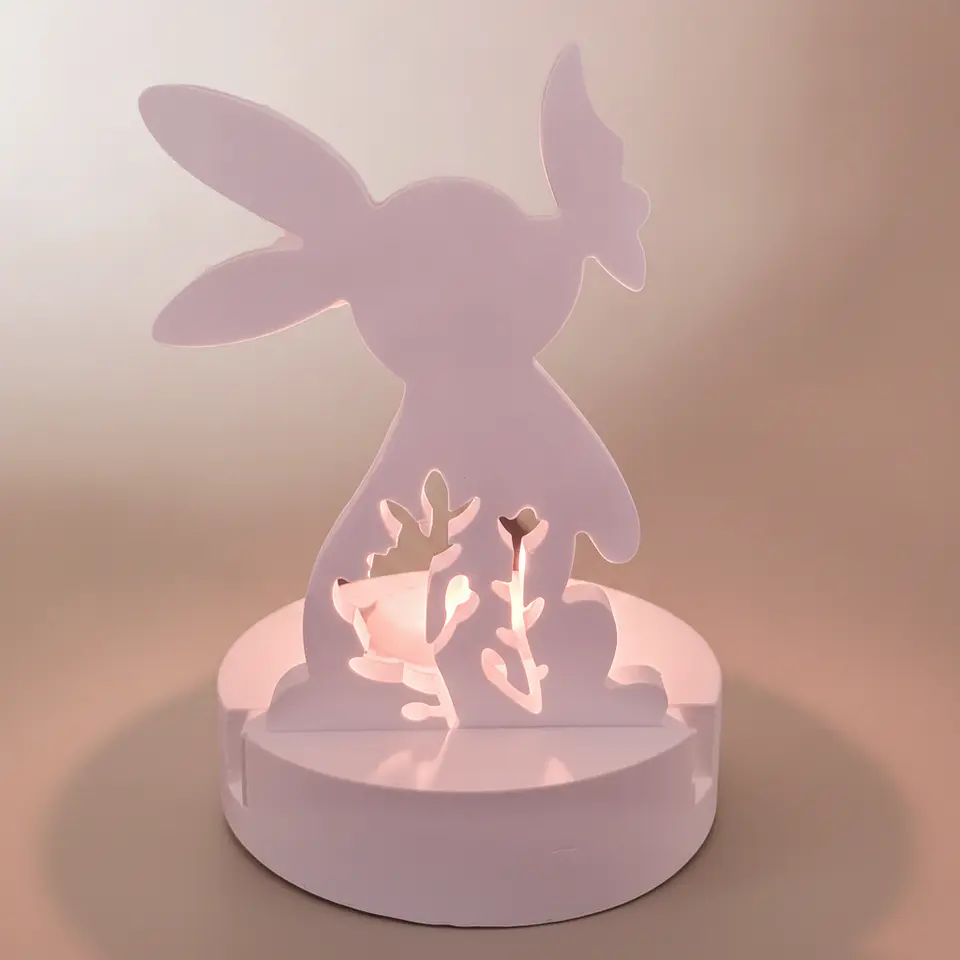 Coelhinho de Luz – Porta-Vela em Gesso Cerâmico 6