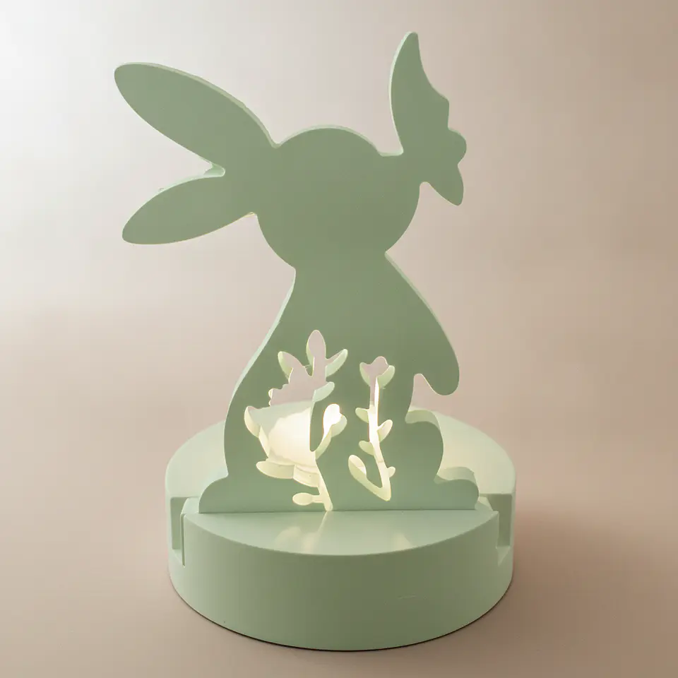Coelhinho de Luz – Porta-Vela em Gesso Cerâmico 7