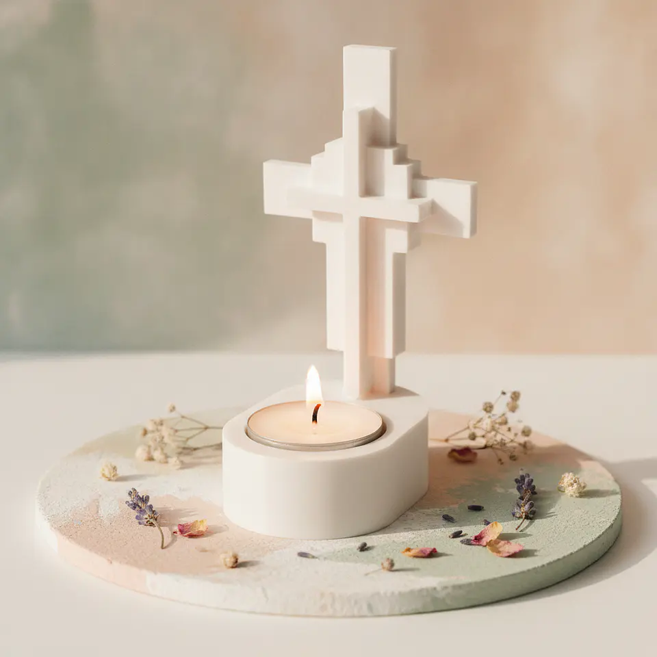 Jesus Vive – Porta-Vela em Gesso Cerâmico 4