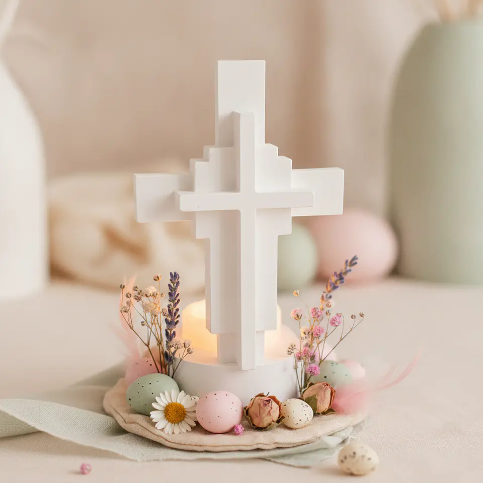 Jesus Vive – Porta-Vela em Gesso Cerâmico 3