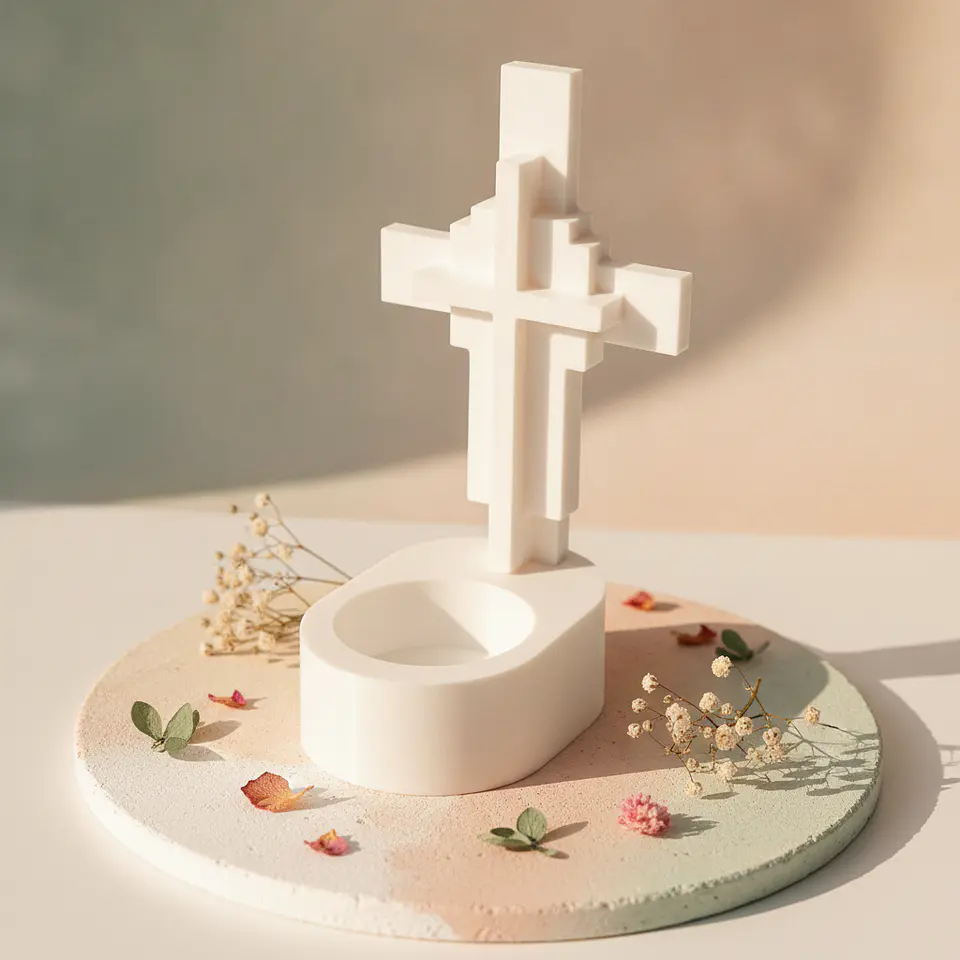Jesus Vive – Porta-Vela em Gesso Cerâmico 2