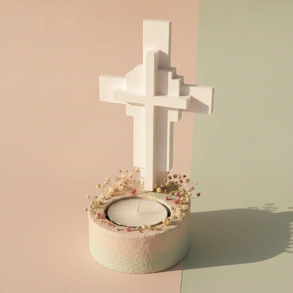 Jesus Vive – Porta-Vela em Gesso Cerâmico 6