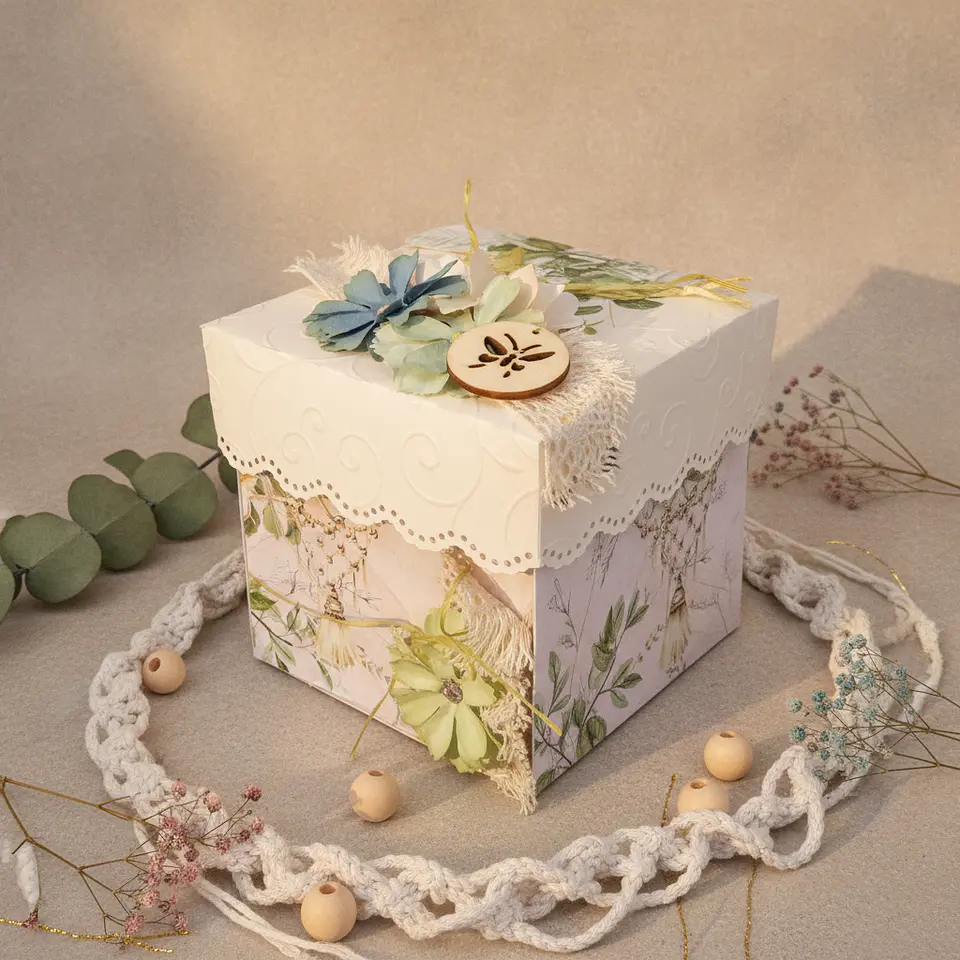 Caixa Boho Casamento — Convite para Padrinhos 3
