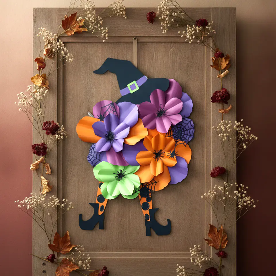 Halloween decoração porta  Bruxa Florida 5