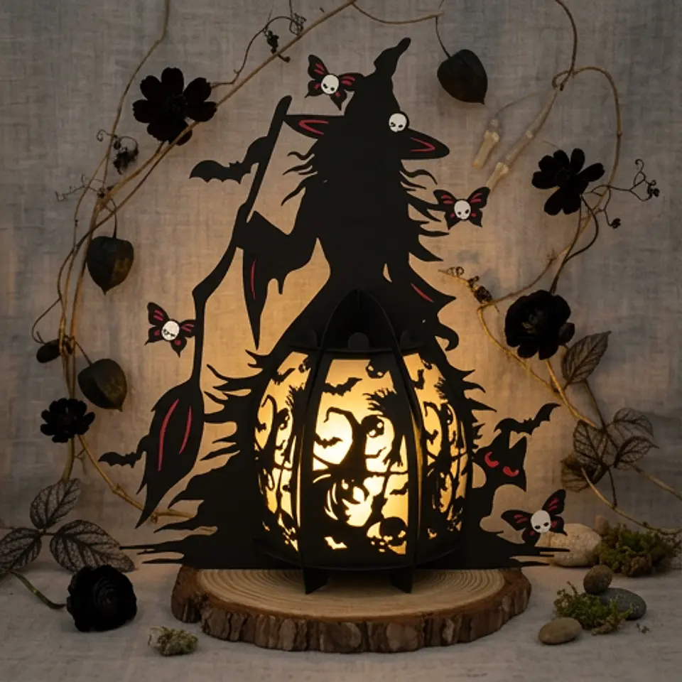 Lanterna Halloween Bruxa 1