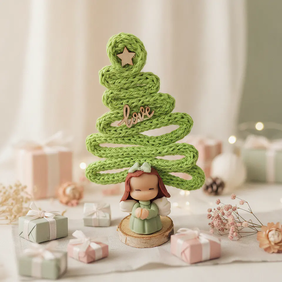 Anjinhos com Arvore Natal verde 1