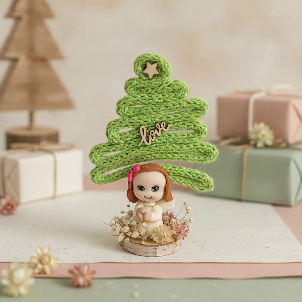 Anjinhos com Arvore Natal verde 2