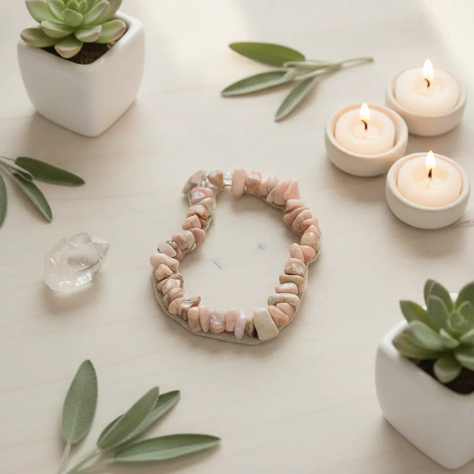 Pulseira de Pedra Natural Rodocrosita em Cascalho – Amor e Cura Emocional 3