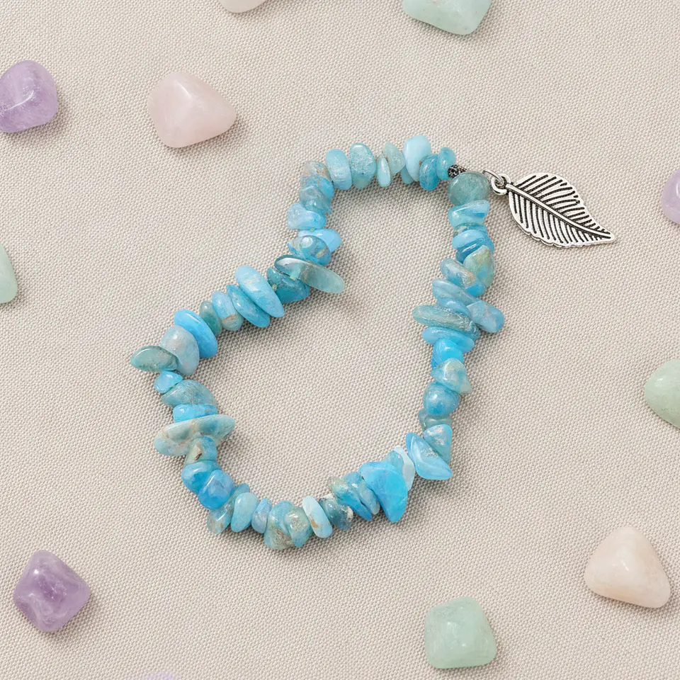 Pulseira de Pedra Natural Turquenite em Cascalho – Serenidade e Equilíbrio 2