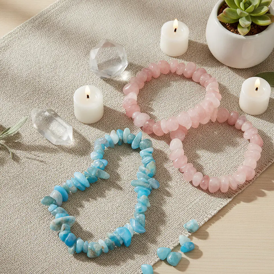 Pulseira de Pedra Natural Turquenite em Cascalho – Serenidade e Equilíbrio 3