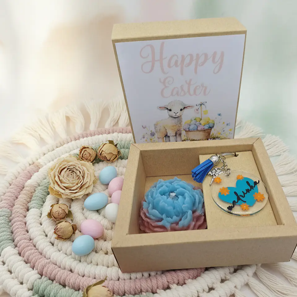 Giftbox Madrinha Azul– Vela Peónia & Porta‑Chaves Fadinha 3