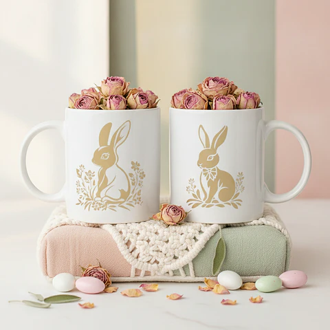Caneca Páscoa – Miss Bunny & Mrs Bunny