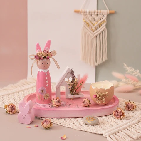 Páscoa Rosa – Decoração com Vela de Soja