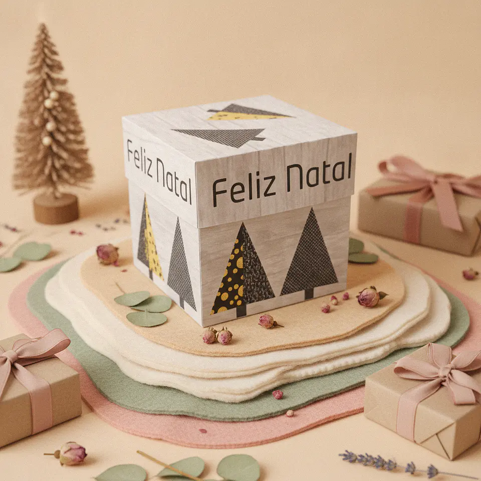 Caixa Quadrada Feliz Natal 2