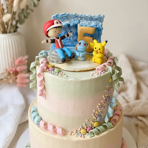 Topo Bolo Aniversário em Biscuit