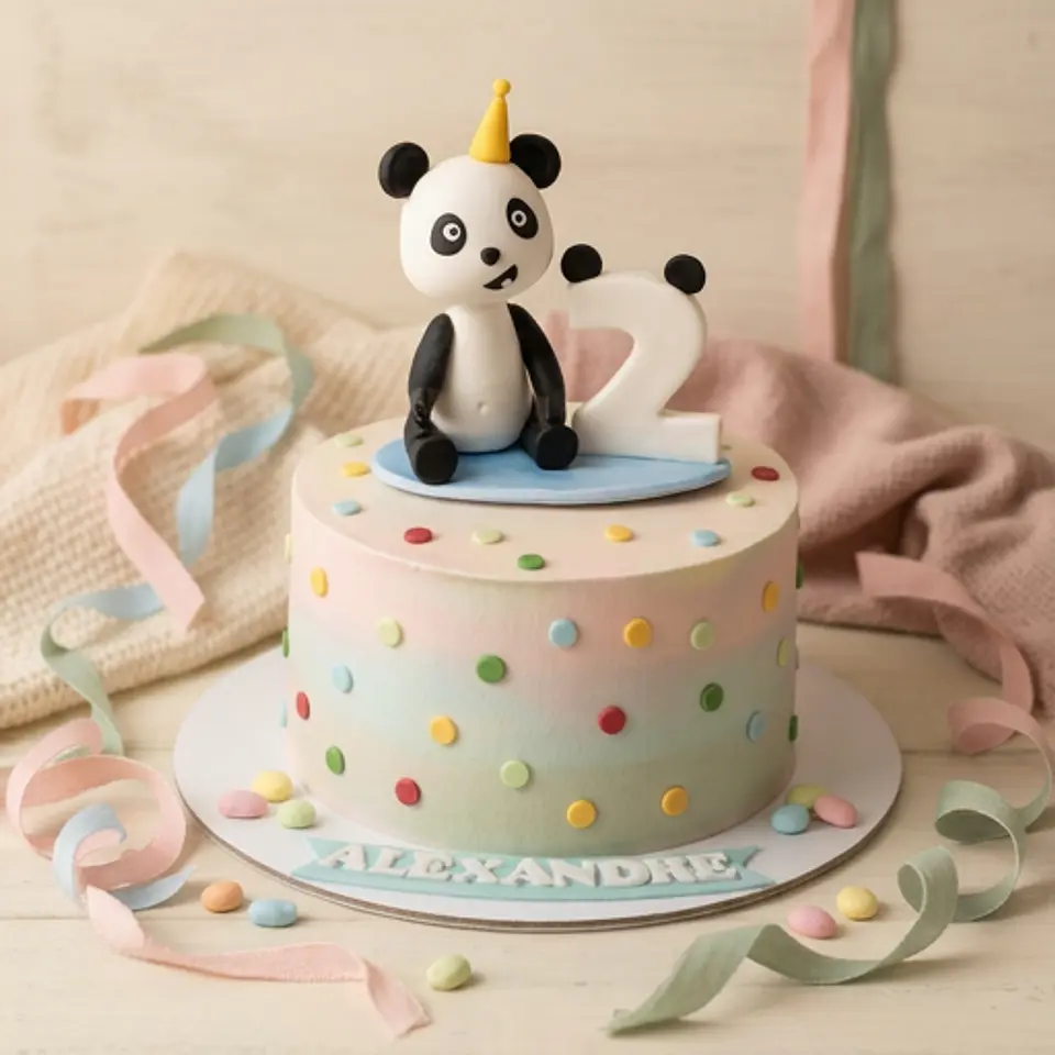 Topo Bolo Panda em Biscuit 1