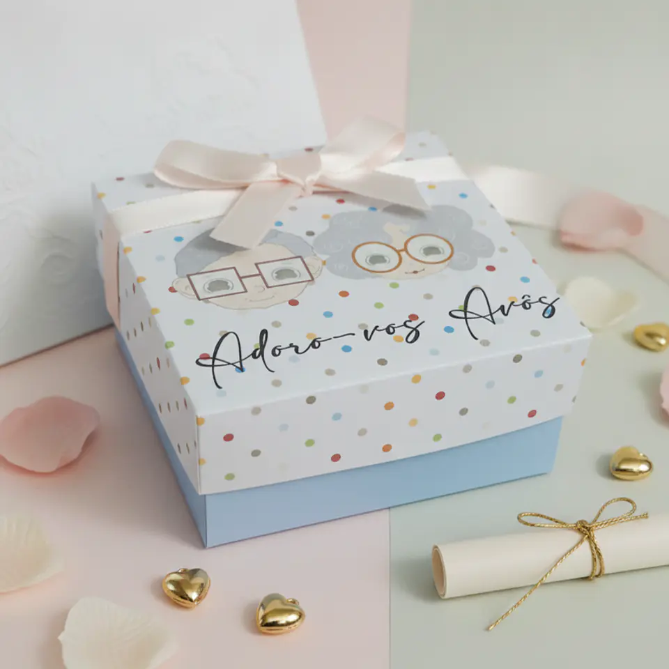 Adoro-vos Avós caixa 8x8x4 - Edição Personalizada 1