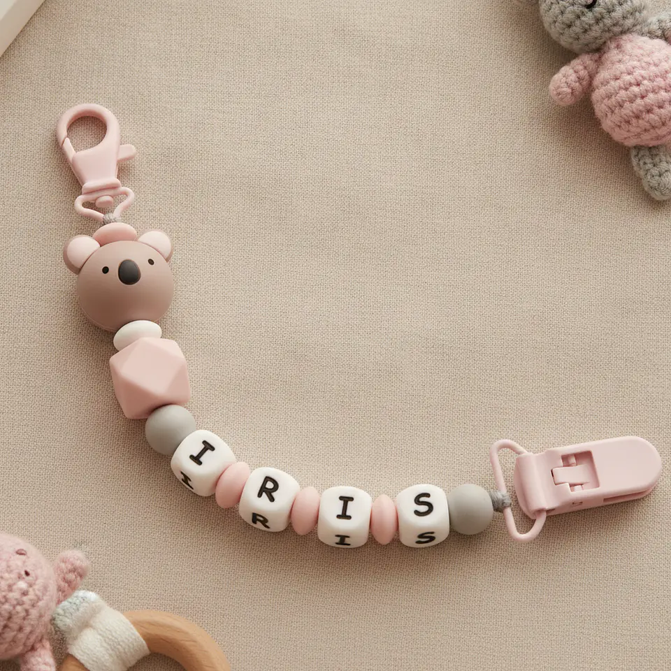 Prende Chupeta Silicone Koala - com nome 2