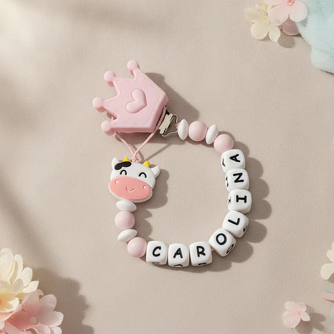 Prende Chupeta Mumu Rosa - com nome