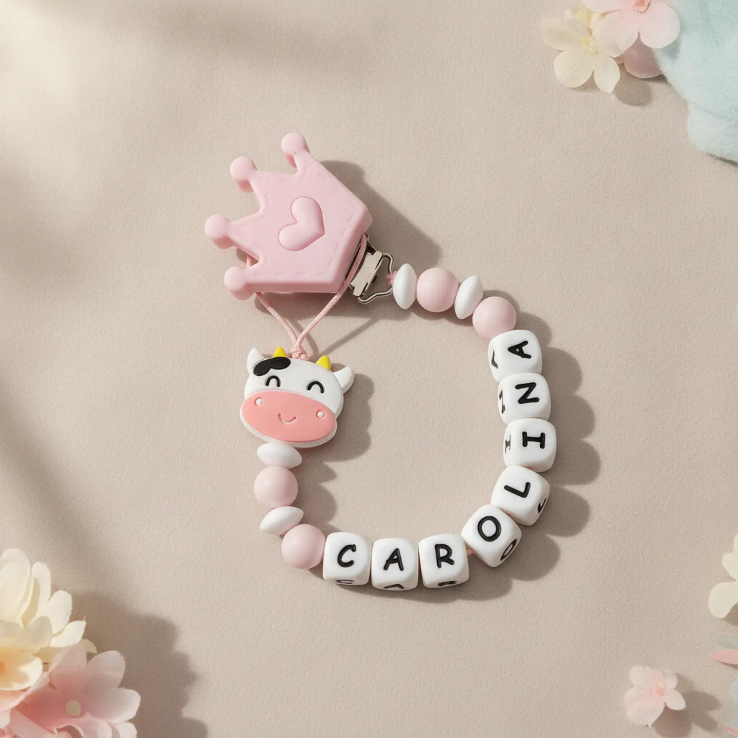 Prende Chupeta Mumu Rosa - com nome 1