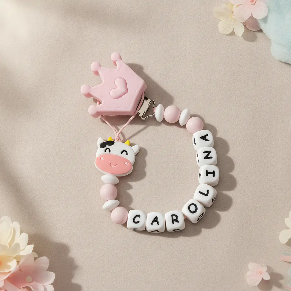 Prende Chupeta Mumu Rosa - com nome 1