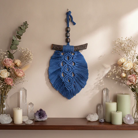Painel Folha em Macramé