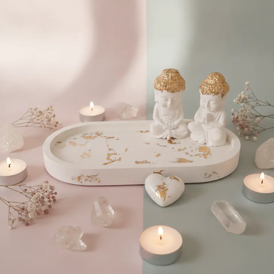 Budas Dourados e Vela Flor de Lótus 2