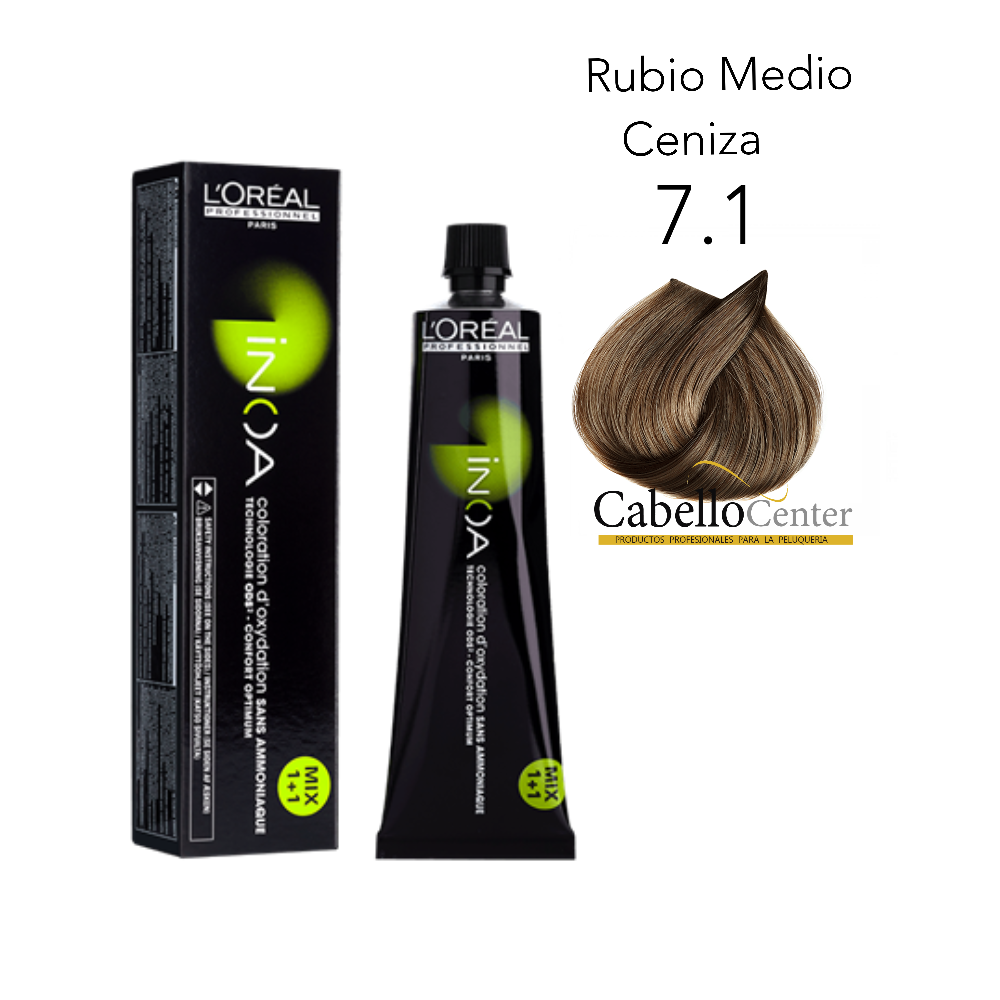 Tintura iNOA 60g Rubio Medio Ceniza 7.1