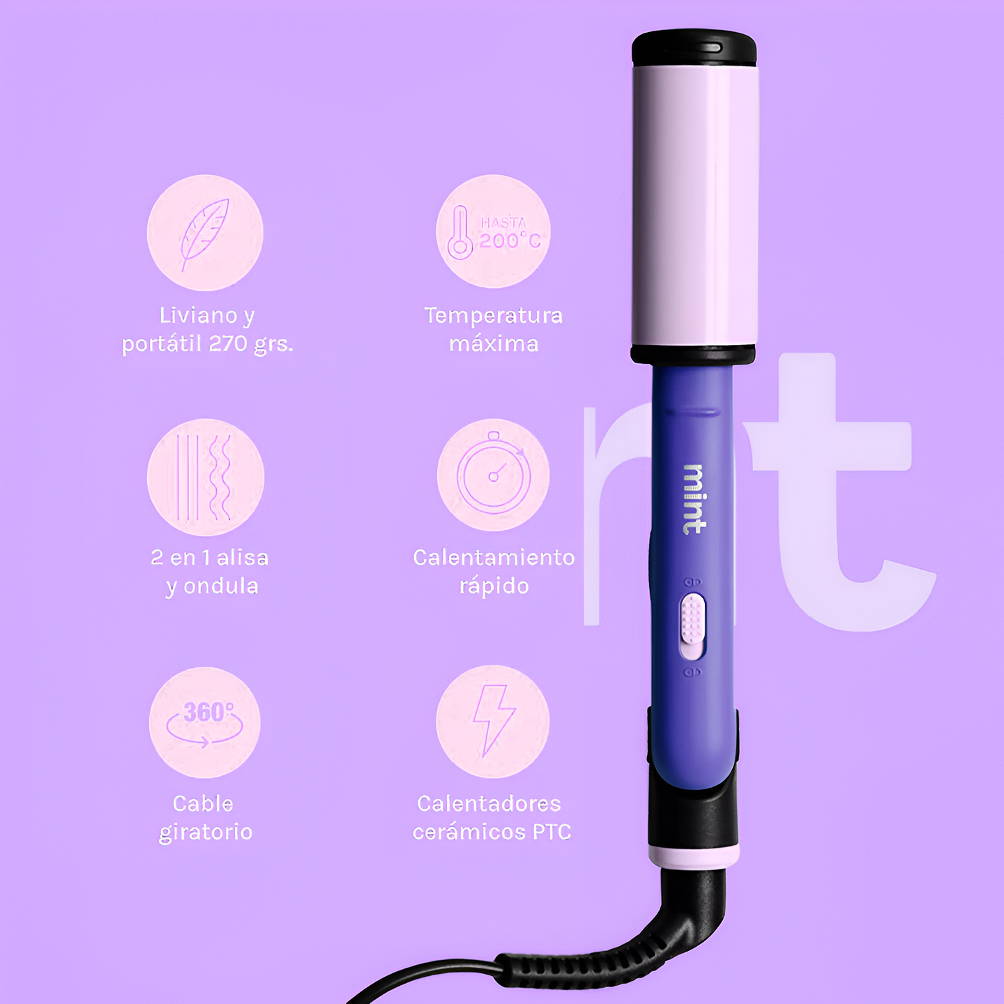 MINI PLANCHA MORADA 2 IN 1 MINT 3