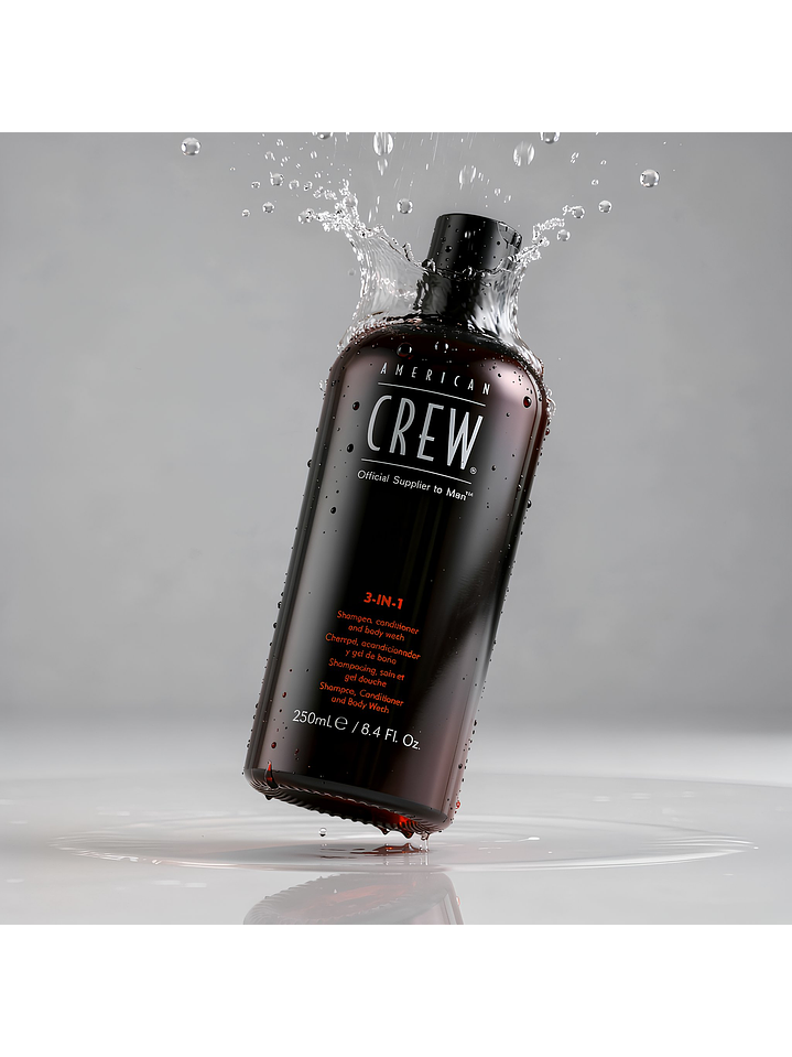 SHAMPO Y ACONDICIONADOR 3 EN 1  AMERICAN CREW 250ML 2