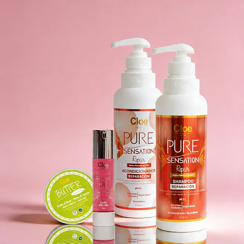 PACK CABELLOS MUY DAÑADOS O SENSIBILIZADOS CLOE 4unid