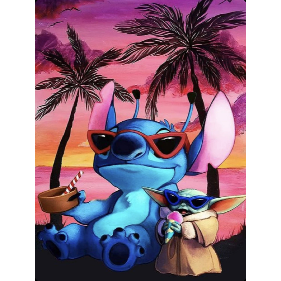 Diamond Painting Stitch & Baby Yoda 1