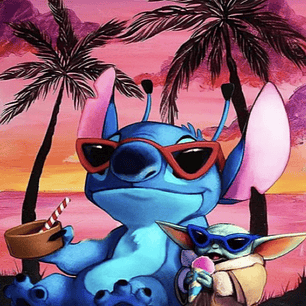 Diamond Painting Stitch & Baby Yoda