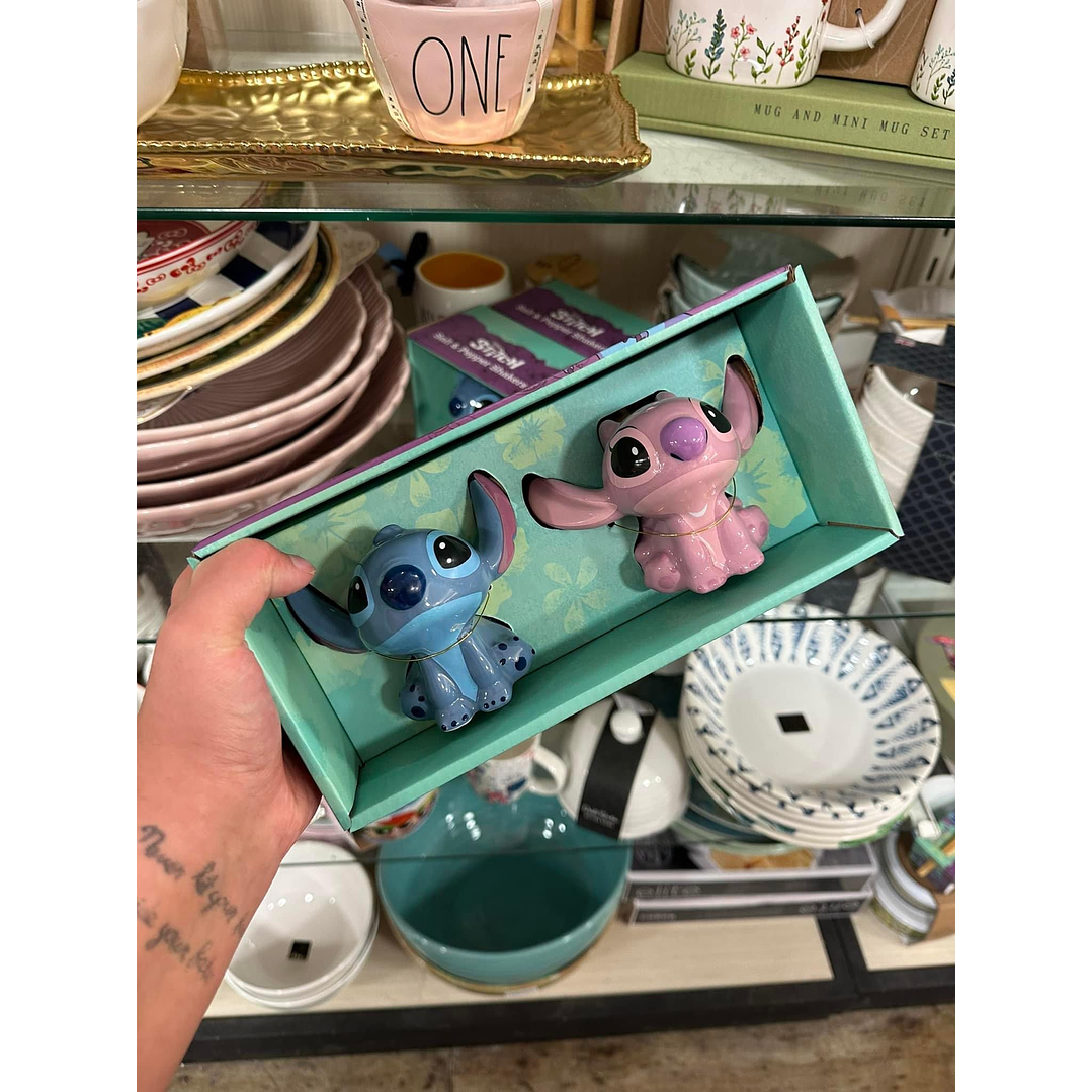 Salero y Pimentero Stitch & Ángel 1