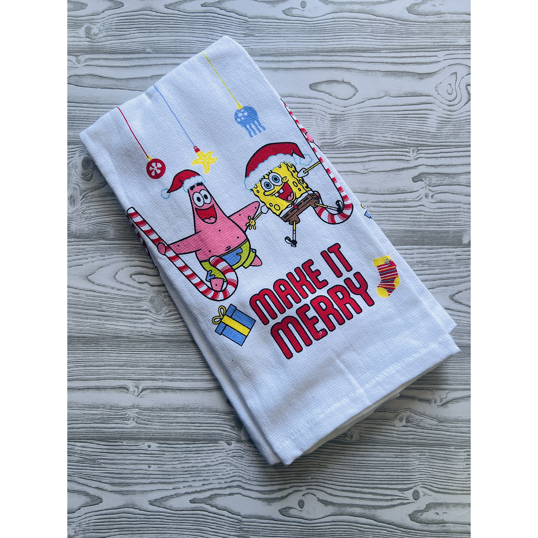 Paños cocina Bob Esponja Navidad 2