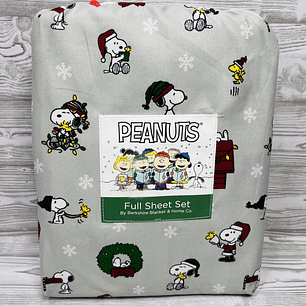 Sábanas Snoopy  Navidad/ (1 plaza y media)