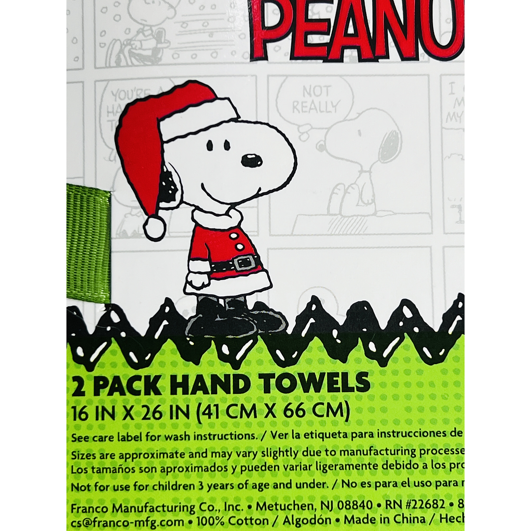 Pack toallas de mano Snoopy Navidad 7