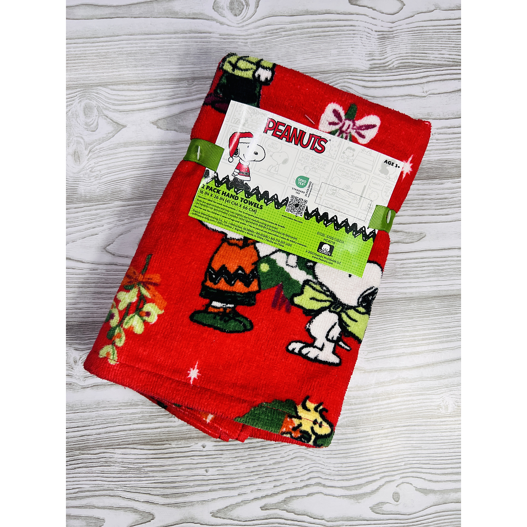 Pack toallas de mano Snoopy Navidad 2