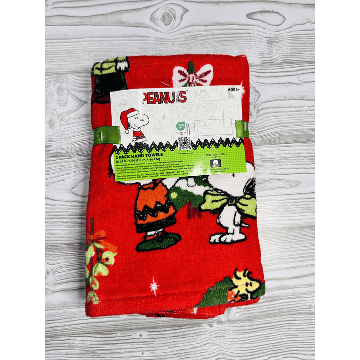 Pack toallas de mano Snoopy Navidad 3