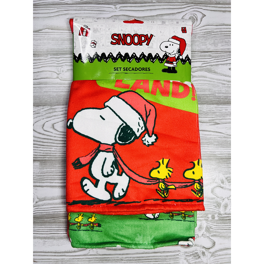 Pack paños de cocina Snoopy Navidad 1
