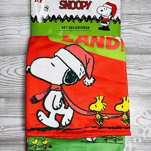 Pack paños de cocina Snoopy Navidad