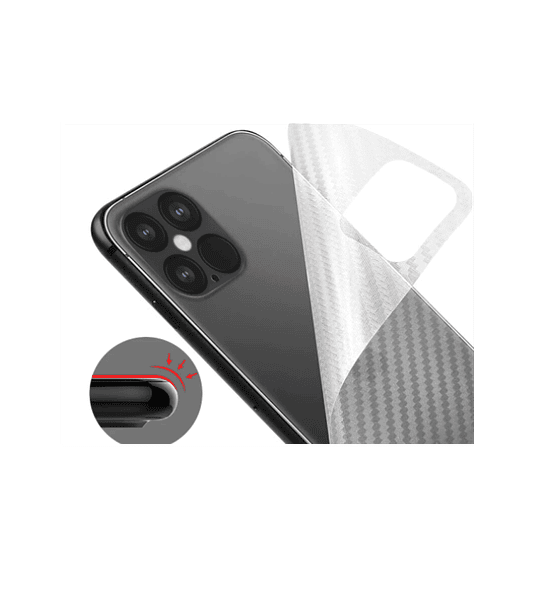 Protector  🧐Tapa Trasera cubre borde  relieve 3d  fibra carbono iPhone 