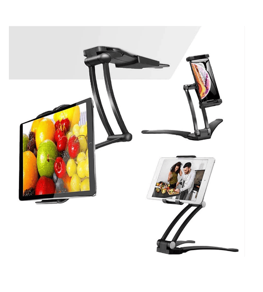 Espectacular Soporte Para Tablet de Pared 2 en 1 Base Para Mesa y Pared Especial Para Cocina