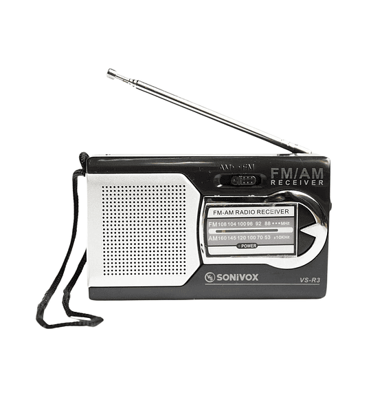 Radio Mini Portátil Slim Altavoz Integrado Audífonos Am/ Fm  Sonivox VS-R3