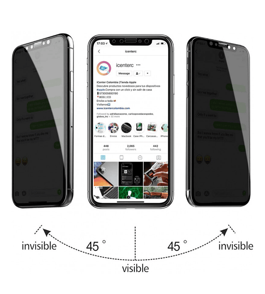 Protector Pantalla Vidrio Antiespia Compatible iPhone 15 plus