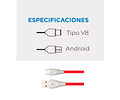 Cable Micro Usb Ebs Data Cable V8 1,20m Rojo Vidvie CB435 