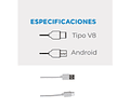 Cable de Carga y Sincronización Micro Usb  V8 1,2m Blanco