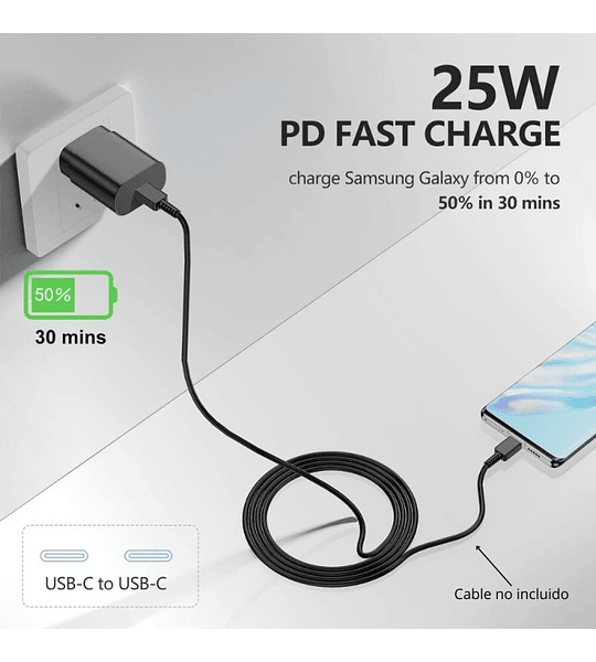 Cargador Adaptador 25W PD – USB-C Power Delivery