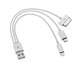 Cable Usb 3 En 1 – Lightning / Micro Usb / 30 Pines – Carga Y Transferencia Universal